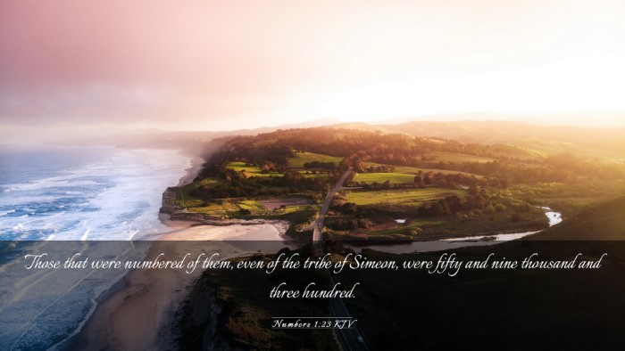 Picture 03 - Numbers 1:23 KJV Desktop Wallpaper - Those that were numbered of them, even of the - Desktop Bible Verse Wallpaper