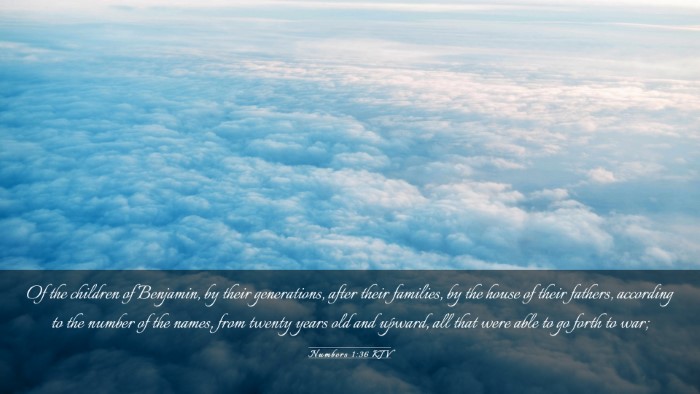 Picture 03 - Numbers 1:36 KJV Desktop Wallpaper - Of the children of Benjamin, by their - Desktop Bible Verse Wallpaper