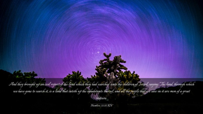 Picture 03 - Numbers 13:32 KJV Desktop Wallpaper - And they brought up an evil report of the land - Desktop Bible Verse Wallpaper