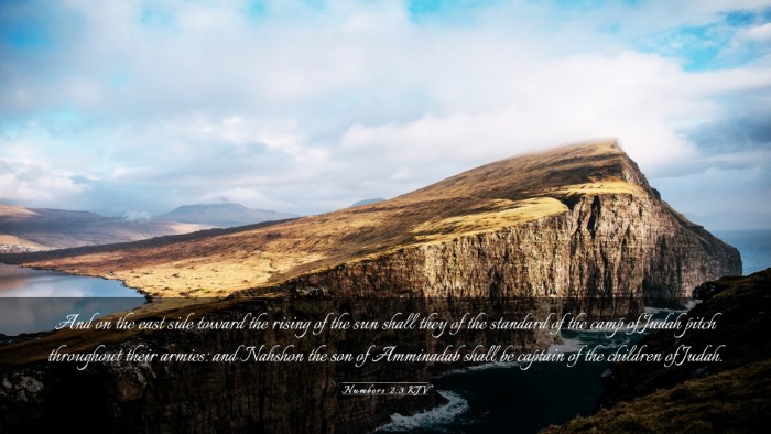 Picture 03 - Numbers 2:3 KJV Desktop Wallpaper - And on the east side toward the rising of the sun - Desktop Bible Verse Wallpaper