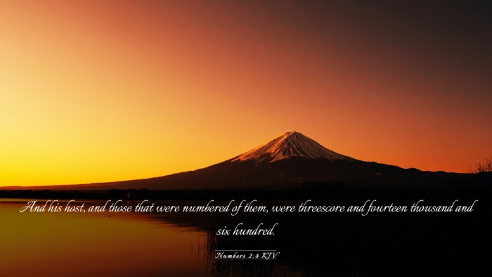 Picture 03 - Numbers 2:4 KJV Desktop Wallpaper - And his host, and those that were numbered of - Desktop Bible Verse Wallpaper