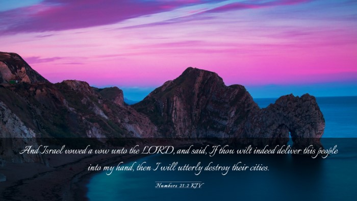 Picture 03 - Numbers 21:2 KJV Desktop Wallpaper - And Israel vowed a vow unto the LORD, and said, - Desktop Bible Verse Wallpaper