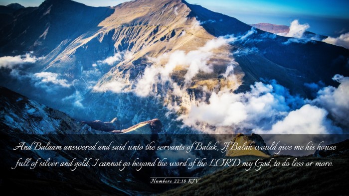Picture 03 - Numbers 22:18 KJV Desktop Wallpaper - And Balaam answered and said unto the servants of - Desktop Bible Verse Wallpaper