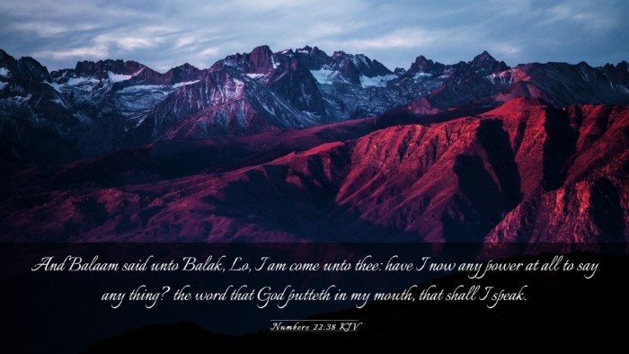 Picture 03 - Numbers 22:38 KJV Desktop Wallpaper - And Balaam said unto Balak, Lo, I am come unto - Desktop Bible Verse Wallpaper
