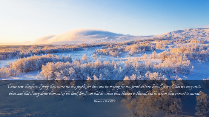 Picture 03 - Numbers 22:6 KJV Desktop Wallpaper - Come now therefore, I pray thee, curse me this - Desktop Bible Verse Wallpaper