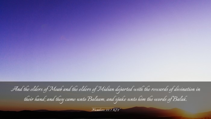Picture 03 - Numbers 22:7 KJV Desktop Wallpaper - And the elders of Moab and the elders of Midian - Desktop Bible Verse Wallpaper
