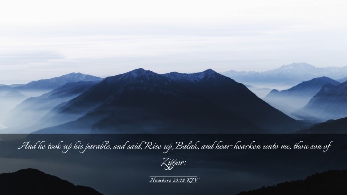 Picture 03 - Numbers 23:18 KJV Desktop Wallpaper - And he took up his parable, and said, Rise up, - Desktop Bible Verse Wallpaper