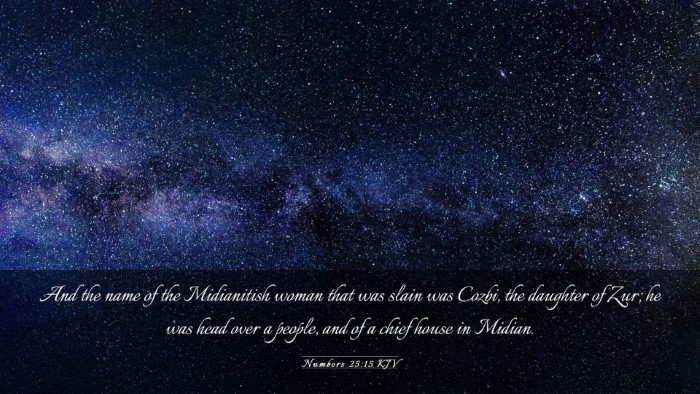 Picture 03 - Numbers 25:15 KJV Desktop Wallpaper - And the name of the Midianitish woman that was - Desktop Bible Verse Wallpaper