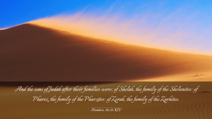 Picture 03 - Numbers 26:20 KJV Desktop Wallpaper - And the sons of Judah after their families were; - Desktop Bible Verse Wallpaper