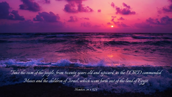 Picture 03 - Numbers 26:4 KJV Desktop Wallpaper - Take the sum of the people, from twenty years old - Desktop Bible Verse Wallpaper