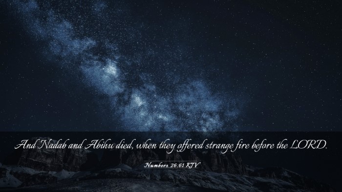Picture 03 - Numbers 26:61 KJV Desktop Wallpaper - And Nadab and Abihu died, when they offered - Desktop Bible Verse Wallpaper