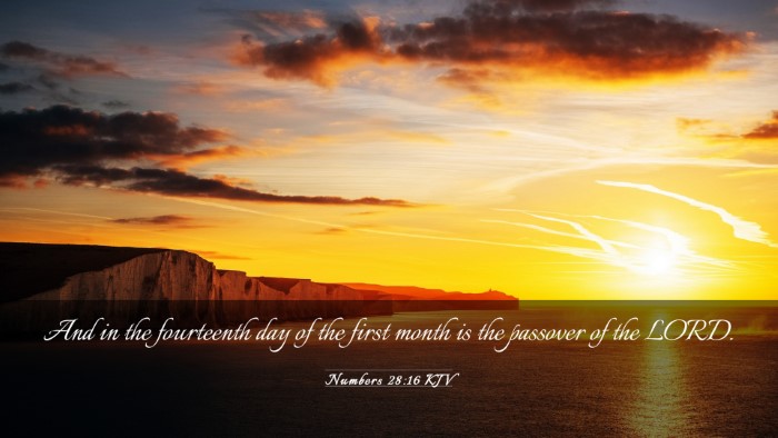 Picture 03 - Numbers 28:16 KJV Desktop Wallpaper - And in the fourteenth day of the first month is - Desktop Bible Verse Wallpaper
