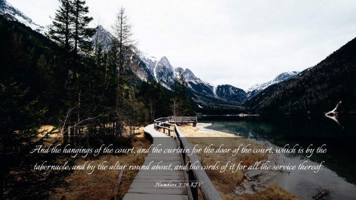 Picture 03 - Numbers 3:26 KJV Desktop Wallpaper - And the hangings of the court, and the curtain - Desktop Bible Verse Wallpaper
