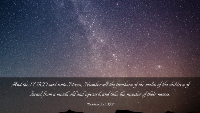 Picture 03 - Numbers 3:40 KJV Desktop Wallpaper - And the LORD said unto Moses, Number all the - Desktop Bible Verse Wallpaper