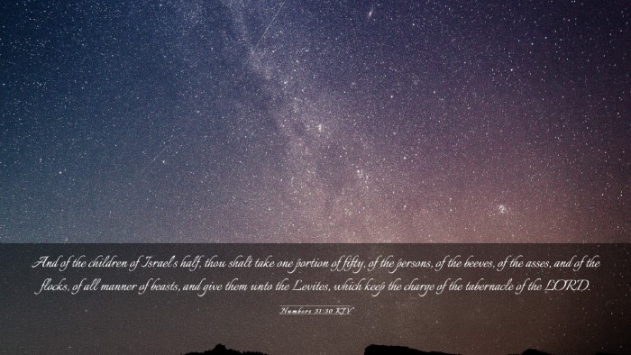 Picture 03 - Numbers 31:30 KJV Desktop Wallpaper - And of the children of Israel's half, thou shalt - Desktop Bible Verse Wallpaper