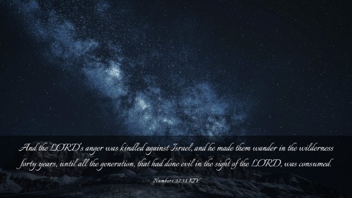 Picture 03 - Numbers 32:13 KJV Desktop Wallpaper - And the LORD's anger was kindled against Israel, - Desktop Bible Verse Wallpaper
