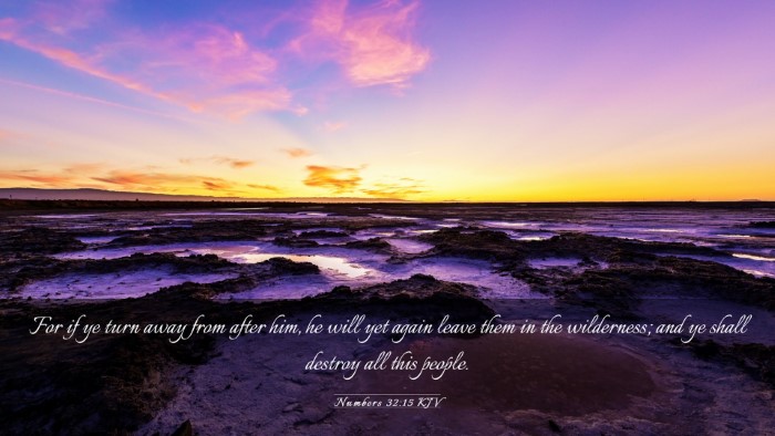 Picture 03 - Numbers 32:15 KJV Desktop Wallpaper - For if ye turn away from after him, he will yet - Desktop Bible Verse Wallpaper