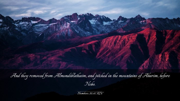 Picture 03 - Numbers 33:47 KJV Desktop Wallpaper - And they removed from Almondiblathaim, and - Desktop Bible Verse Wallpaper