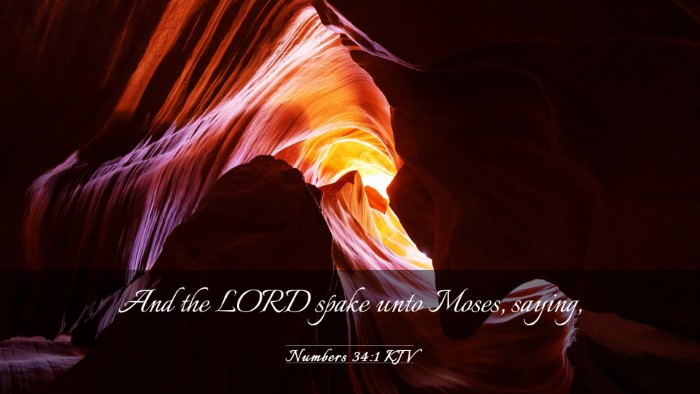 Picture 03 - Numbers 34:1 KJV Desktop Wallpaper - And the LORD spake unto Moses, - Desktop Bible Verse Wallpaper