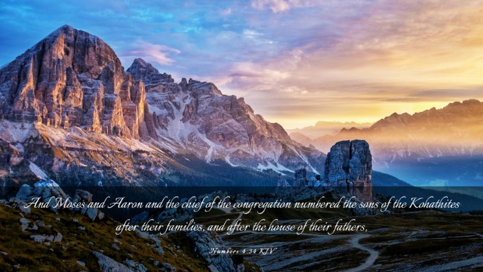 Picture 03 - Numbers 4:34 KJV Desktop Wallpaper - And Moses and Aaron and the chief of the - Desktop Bible Verse Wallpaper