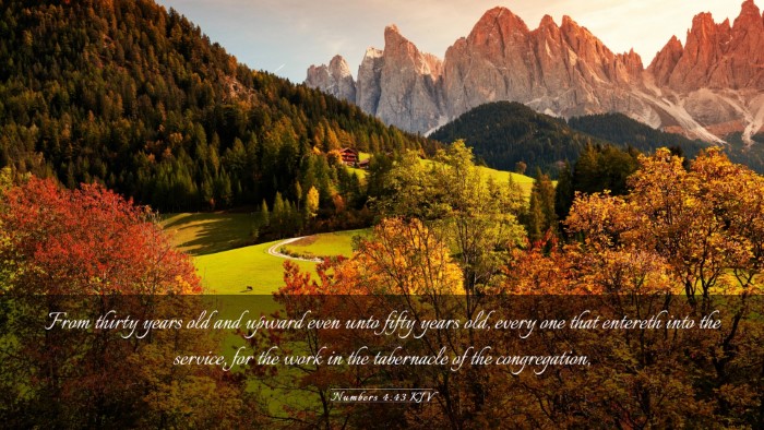 Picture 03 - Numbers 4:43 KJV Desktop Wallpaper - From thirty years old and upward even unto fifty - Desktop Bible Verse Wallpaper