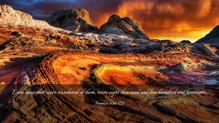 Picture 03 - Numbers 4:48 KJV Desktop Wallpaper - Even those that were numbered of them, were eight - Desktop Bible Verse Wallpaper