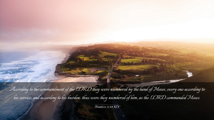 Picture 03 - Numbers 4:49 KJV Desktop Wallpaper - According to the commandment of the LORD they - Desktop Bible Verse Wallpaper