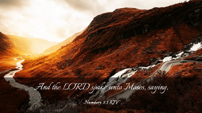 Picture 03 - Numbers 5:1 KJV Desktop Wallpaper - And the LORD spake unto Moses, - Desktop Bible Verse Wallpaper