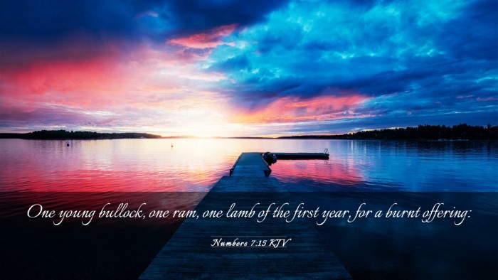 Picture 03 - Numbers 7:15 KJV Desktop Wallpaper - One young bullock, one ram, one lamb of the first - Desktop Bible Verse Wallpaper