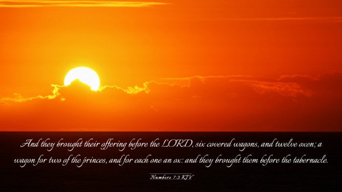 Picture 03 - Numbers 7:3 KJV Desktop Wallpaper - And they brought their offering before the LORD, - Desktop Bible Verse Wallpaper