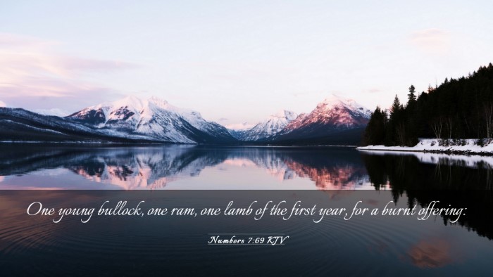 Picture 03 - Numbers 7:69 KJV Desktop Wallpaper - One young bullock, one ram, one lamb of the first - Desktop Bible Verse Wallpaper
