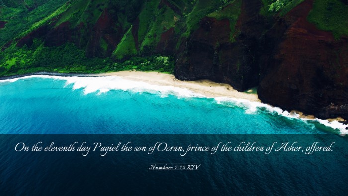 Picture 03 - Numbers 7:72 KJV Desktop Wallpaper - On the eleventh day Pagiel the son of Ocran, - Desktop Bible Verse Wallpaper