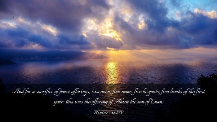 Picture 03 - Numbers 7:83 KJV Desktop Wallpaper - And for a sacrifice of peace offerings, two oxen, - Desktop Bible Verse Wallpaper
