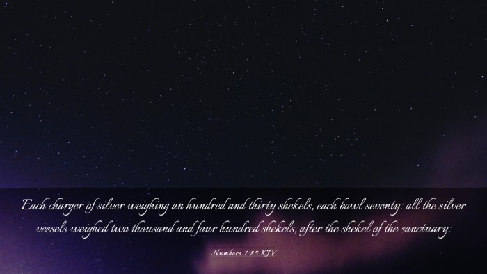 Picture 03 - Numbers 7:85 KJV Desktop Wallpaper - Each charger of silver weighing an hundred and - Desktop Bible Verse Wallpaper