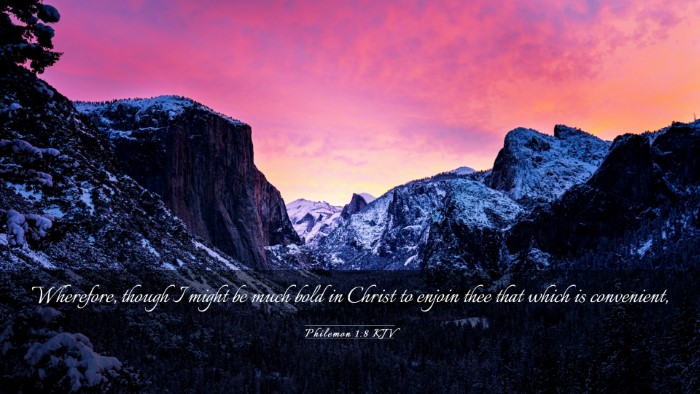 Picture 03 - Philemon 1:8 KJV Desktop Wallpaper - Wherefore, though I might be much bold in Christ - Desktop Bible Verse Wallpaper
