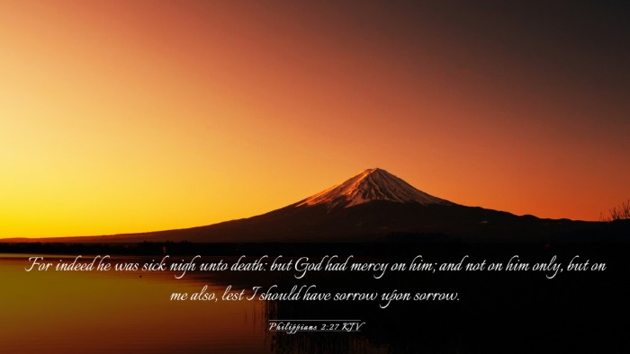 Picture 03 - Philippians 2:27 KJV Desktop Wallpaper - For indeed he was sick nigh unto death: but God - Desktop Bible Verse Wallpaper