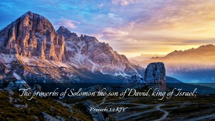Picture 03 - Proverbs 1:1 KJV Desktop Wallpaper - The proverbs of Solomon the son of David, king of - Desktop Bible Verse Wallpaper