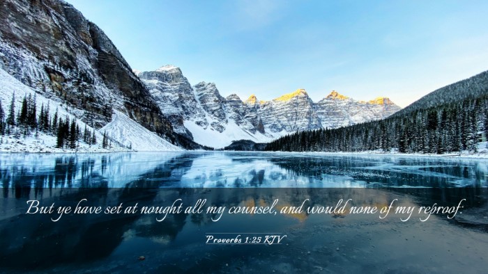 Picture 03 - Proverbs 1:25 KJV Desktop Wallpaper - But ye have set at nought all my counsel, and - Desktop Bible Verse Wallpaper