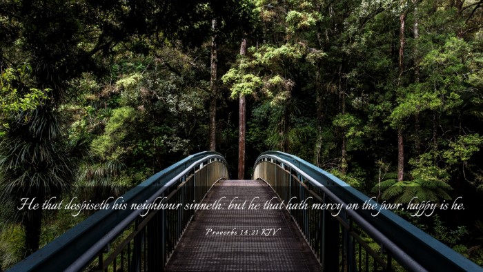 Picture 03 - Proverbs 14:21 KJV Desktop Wallpaper - He that despiseth his neighbour sinneth: but he - Desktop Bible Verse Wallpaper
