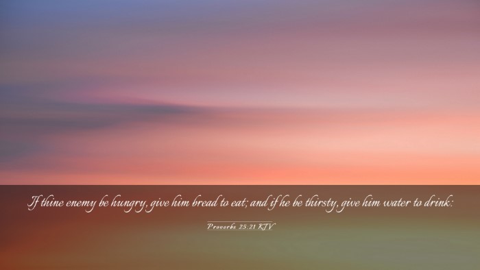 Picture 03 - Proverbs 25:21 KJV Desktop Wallpaper - If thine enemy be hungry, give him bread to eat; - Desktop Bible Verse Wallpaper
