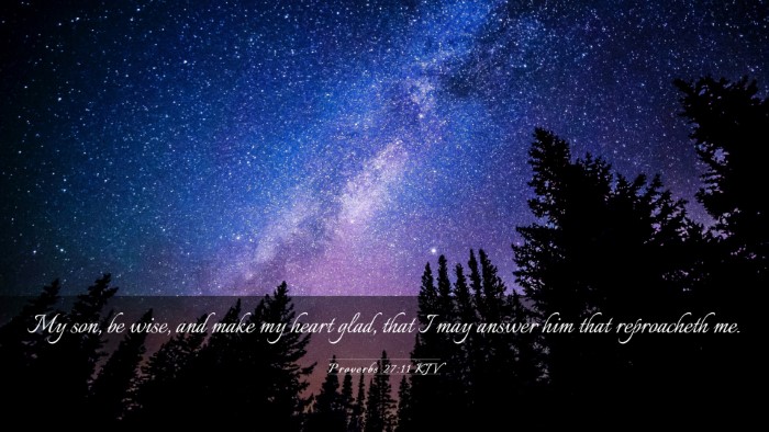 Picture 03 - Proverbs 27:11 KJV Desktop Wallpaper - My son, be wise, and make my heart glad, that I - Desktop Bible Verse Wallpaper