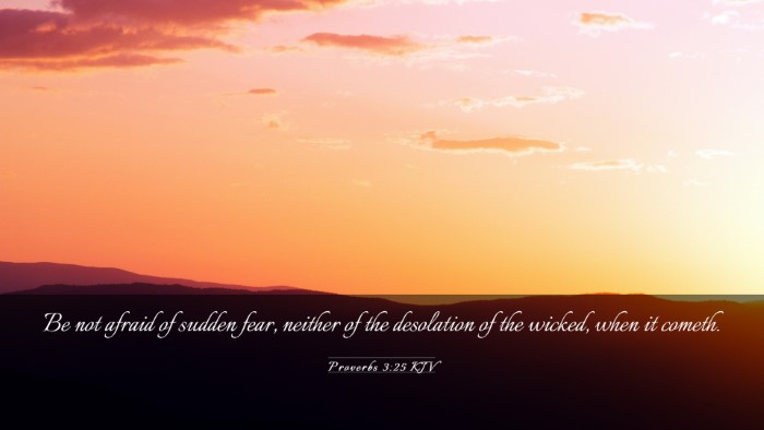 Picture 03 - Proverbs 3:25 KJV Desktop Wallpaper - Be not afraid of sudden fear, neither of the - Desktop Bible Verse Wallpaper