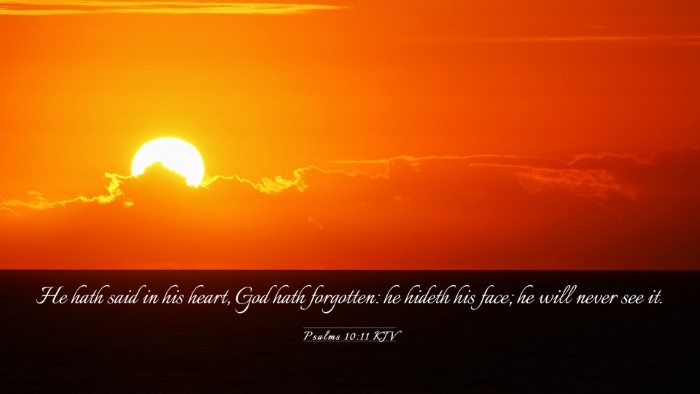 Picture 03 - Psalms 10:11 KJV Desktop Wallpaper - He hath said in his heart, God hath forgotten: he - Desktop Bible Verse Wallpaper