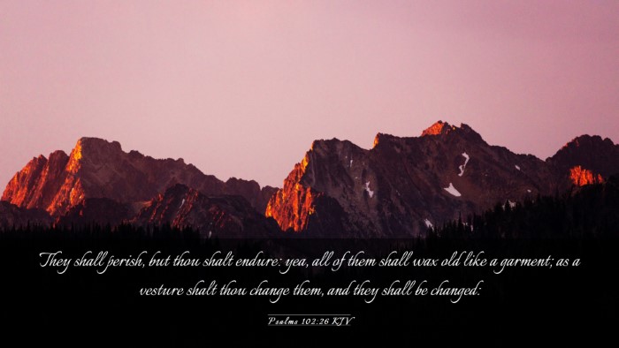 Picture 03 - Psalms 102:26 KJV Desktop Wallpaper - They shall perish, but thou shalt endure: yea, - Desktop Bible Verse Wallpaper