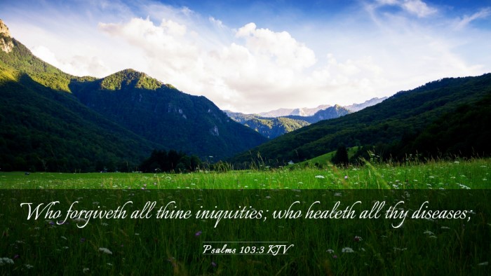 Picture 03 - Psalms 103:3 KJV Desktop Wallpaper - Who forgiveth all thine iniquities; who healeth - Desktop Bible Verse Wallpaper