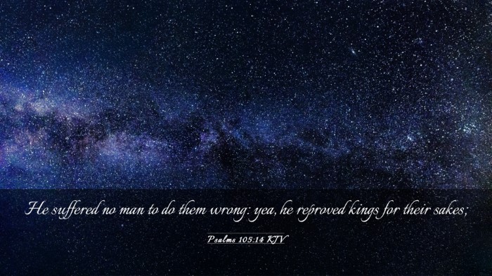 Picture 03 - Psalms 105:14 KJV Desktop Wallpaper - He suffered no man to do them wrong: yea, he - Desktop Bible Verse Wallpaper