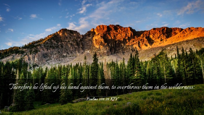 Picture 03 - Psalms 106:26 KJV Desktop Wallpaper - Therefore he lifted up his hand against them, to - Desktop Bible Verse Wallpaper
