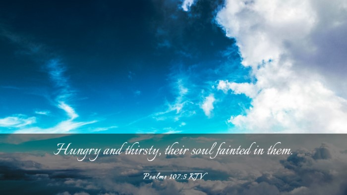 Picture 03 - Psalms 107:5 KJV Desktop Wallpaper - Hungry and thirsty, their soul fainted in - Desktop Bible Verse Wallpaper