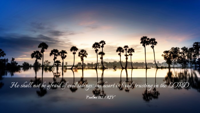 Picture 03 - Psalms 112:7 KJV Desktop Wallpaper - He shall not be afraid of evil tidings: his heart - Desktop Bible Verse Wallpaper