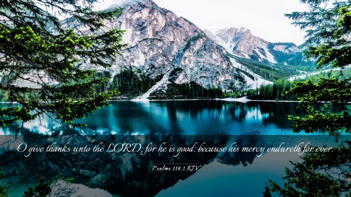 Picture 03 - Psalms 118:1 KJV Desktop Wallpaper - O give thanks unto the LORD; for he is good: - Desktop Bible Verse Wallpaper